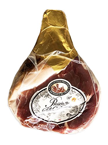 7,5kg Ganze Keule Prosciutto di San Daniele DOP ohne Knochen - luftgetrocknet, natürlich gereift - Preisgekrönte "Gambero Rosso" Qualität von Prosciuttificio Prolongo