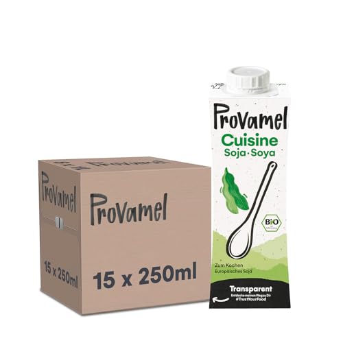 Provamel Organic-Bio Soja Cuisine, Kochcreme, Biologisches Sojaprodukt zum Kochen, Vegan, UHT, 15x250ml, 15er Pack von Provamel