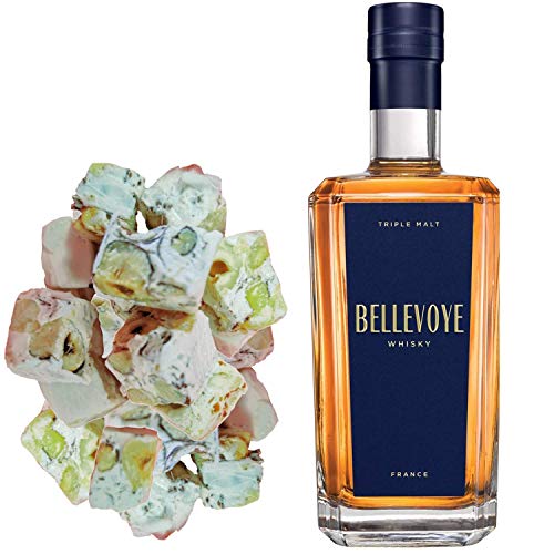 Bellevoye-Sortiment - Bleu Whisky & 150 g Haselnuss-Nougadets - Jonquier Deux Frères von Wine And More