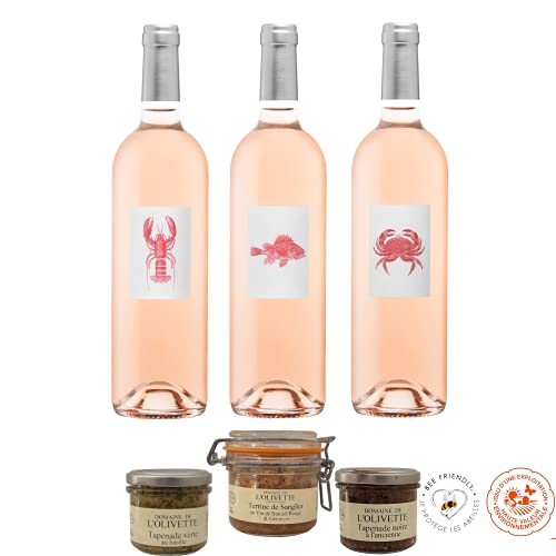 Box Apéro 100 % Provence : 3*Rosé – Mare Nostrum – Domaine de L’olivette – 2020 (75cl) + 2 tapenades + 1 Terrine Sanglier von ProvencePremiumRosé