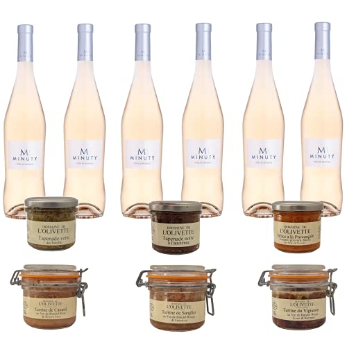 Box Apéro 100 % Provence : 6*M Minuty Rosé 2020 (75cl) + 3 tapenades + 3 Terrines von ProvencePremiumRosé