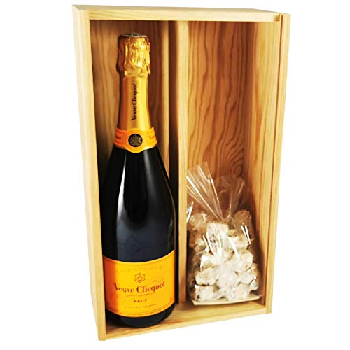 Champagne Veuve Clicquot - Gelbe Karte & 150 Gramm Haselnuss-Nougadets - Jonquier Deux Frères - In Holzkiste von ProvencePremiumRosé