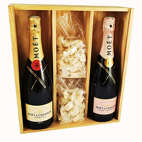 Champagner Moet & Chandon - Impérial Brut/Rosé & 2 * 150 Gramm Speculoos Nougadets - Jonquier Deux Frères - In Holzkiste von ProvencePremiumRosé