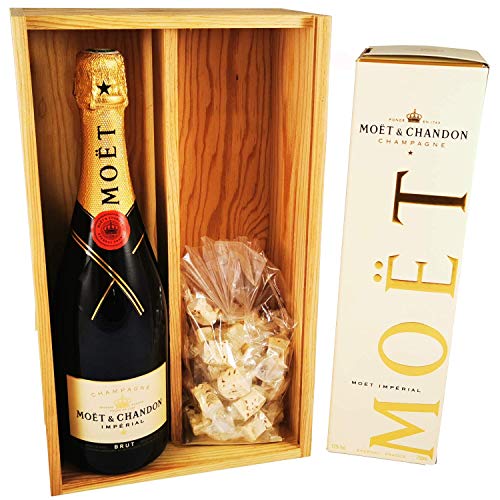 Champagner Moet & Chandon - Impérial Brut in Box & 150 Gramm Speculoos Nougadets - Jonquier Deux Frères - In Holzkiste von ProvencePremiumRosé