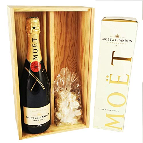 Champagner Moet & Chandon - Impérial Brut in Box & 150 Gramm White Nougadets - Jonquier Deux Frères - In Holzkiste von ProvencePremiumRosé