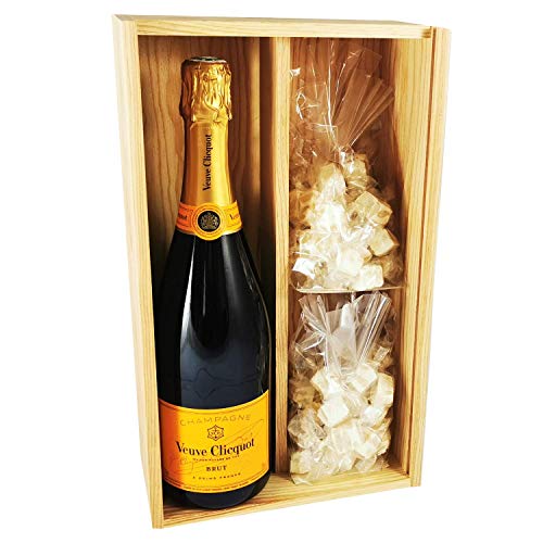 Champagner Veuve Clicquot - Karte Jaune & 2 * 150 Gramm weiße Nougadets - Jonquier Deux Frères - In Holzkiste von ProvencePremiumRosé