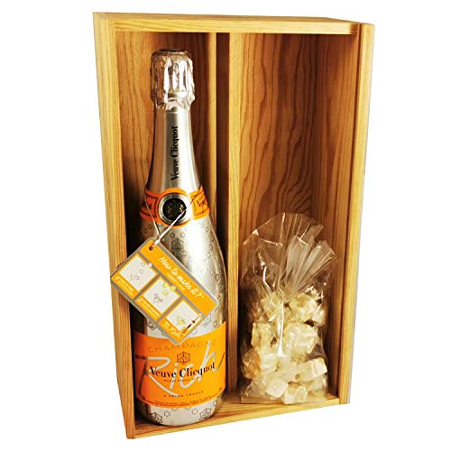 Champagner Veuve Clicquot - Rich Brut & 150 Gramm weiße Nougadets - Jonquier Deux Frères - In Holzkiste von ProvencePremiumRosé