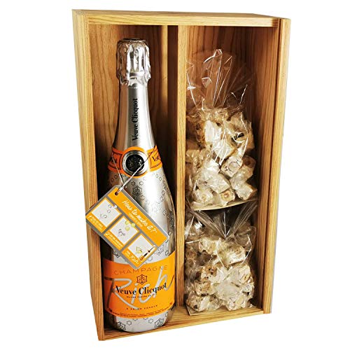 Champagner Veuve Clicquot - Rich Brut & 2 * 150 Gramm Nougadets Haselnüsse - Jonquier Deux Frères - In Holzkiste von ProvencePremiumRosé