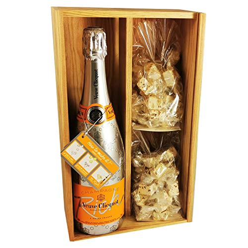 Champagner Veuve Clicquot - Rich Brut & 2 * 150 Gramm Speculoos Nougadets - Jonquier Deux Frères - In Holzkiste von ProvencePremiumRosé