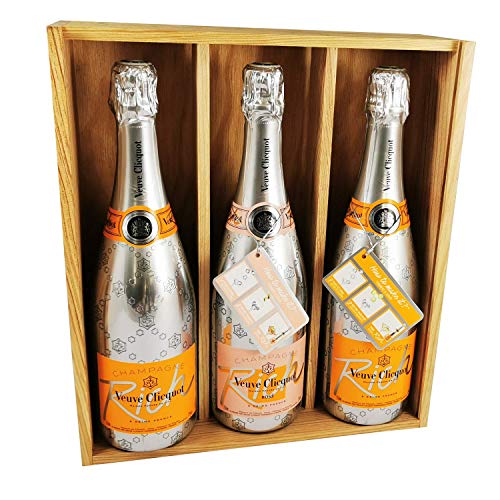 Champagner Veuve Clicquot mischen - Rich Rosé / 2 * Rich Brut - In Holzkiste von ProvencePremiumRosé