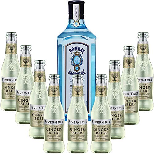 Gintonic - Gin Bombay Sapphire 40 ° + 9Fever Ginger Beer Water - (70cl + 9 * 20cl) von Wine And More