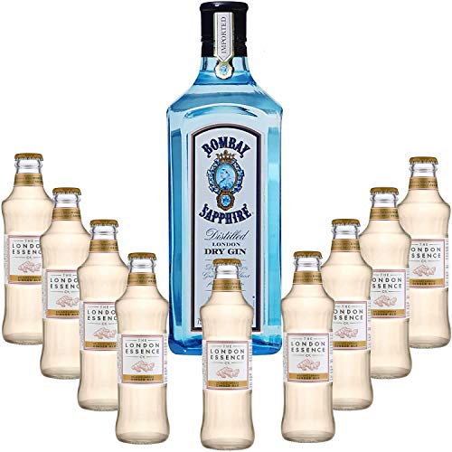 Gintonic - Gin Bombay Sapphire 40 ° + 9London Essence „Ginger Ale‚- (70cl + 9 * 20cl) von Wine And More