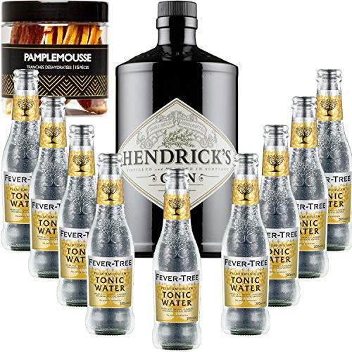 Gintonic - Gin Hendricks 41,3 ° + 9Fever Indian Tree Premium Water - (70cl + 9 * 20cl) + Pot 15 Scheiben Grapefruit getrocknet. von Wine And More