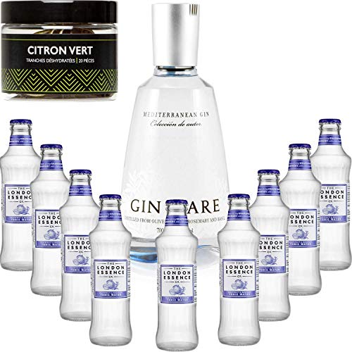 Gintonic - Gin Mare 42,7 ° + 9London Essence"Grapefruit & Rosmarin" - (70cl 20cl + 9 *) + 20 Pot Kalk Scheiben dehydriert. von Wine And More