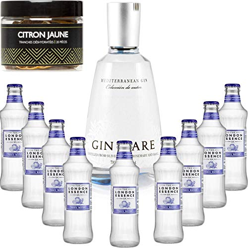 Gintonic - Gin Mare 42,7 ° + 9London Essence "Grapefruit und Rosmarin" - (70cl 20cl + 9 *) + Pot 20 Scheiben von Lemon Yellow dehydratisiert. von Wine And More