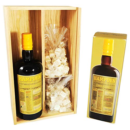 Hampden - 8 Jahre alter Rum in Schachtel & 2 * 150 Gramm weiße Nougadets - Jonquier Deux Frères - In Holzkiste von ProvencePremiumRosé