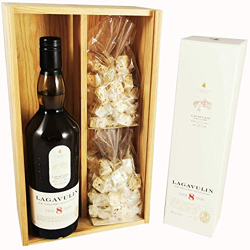 Langaluvin - 8 Jahre Whisky in Box & 2 * 150 Gramm Speculoos Nougadets - Jonquier Deux Frères - In Holzkiste von Wine And More