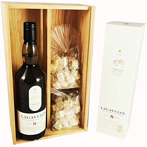 Langaluvin - 8 Jahre Whisky in Schachtel & 2 * 150 Gramm weiße Nougadets - Jonquier Deux Frères - In Holzkiste von ProvencePremiumRosé