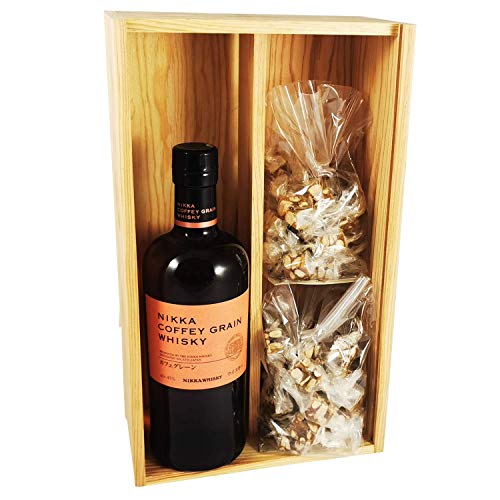Nikka - Coffey Grain Whisky & 2 * 150 Gramm schwarze Nougadets - Jonquier Deux Frères - In Holzkiste Nikka - Coffey Grain Whisky & 2 * 150 Gramm schwarze Nougadets - Jonquier Deux Frères - In Holzkiste von Wine And More