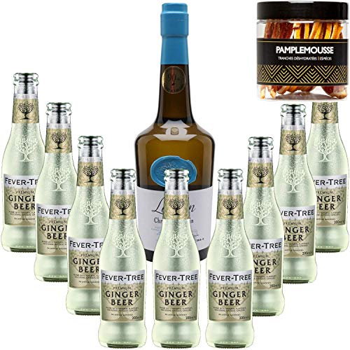 Pack Gintonic - Gin Drouin + 9 Fever Tree Ginger Beer Water - (70cl + 9 * 20cl) + Pot 15 Scheiben Grapefruit getrocknet von Wine And More
