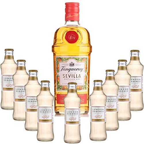 Pack Gintonic - Gin Tranqueray Flor de Sevilla + 9 * London Essence "Ginger Ale" (70cl 20cl * + 9) von Wine And More
