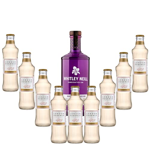 Pack gintonic -Whitley Neill – Rhubarb & Ginger – 9 tonics London Essence Ginger Ale von Wine And More
