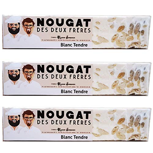 Set mit 3 handwerklichen Nougatriegeln - Soft White - 3 * 125g Set mit 3 handwerklichen Nougatriegeln - Soft White - 3 * 125g von ProvencePremiumRosé