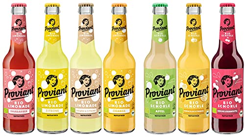 7 Flaschen a 0,33l Proviant Mix 7 Sorten Orginal Rhabarber Kirsch maracuja orange Zitrone Ingwer Apfel inc. 0.56€ MEHRWEG Pfand von Proviant