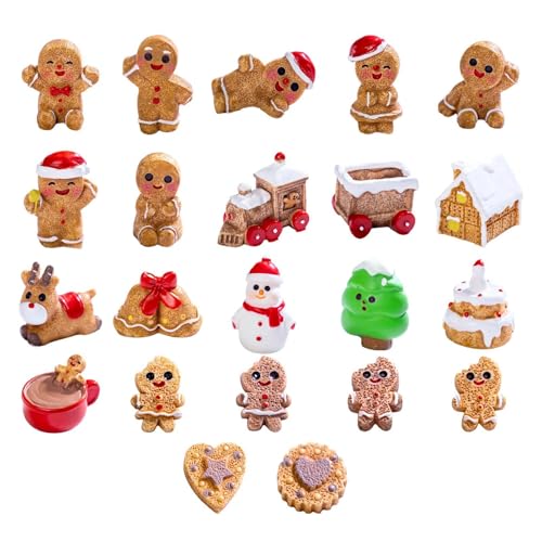 Lebkuchen-Weihnachtsdekorationen, Lebkuchenplätzchen-Weihnachtsschmuck,22 Stück Weihnachts-Tischdekorationen - Keksmännchen-Figuren aus Kunstharz, umarmende Geste, Lebkuchenmännchen, Tischfigur, Lebkuchen-Weihnachtsdekorationen, Lebkuchenplätzchen-Weihnachtsschmuck,22 Stück Weihnachts-Tischdekorationen - Keksmännchen-Figuren aus Kunstharz, umarmende Geste, Lebkuchenmännchen, Tischfigur, von Proypiax