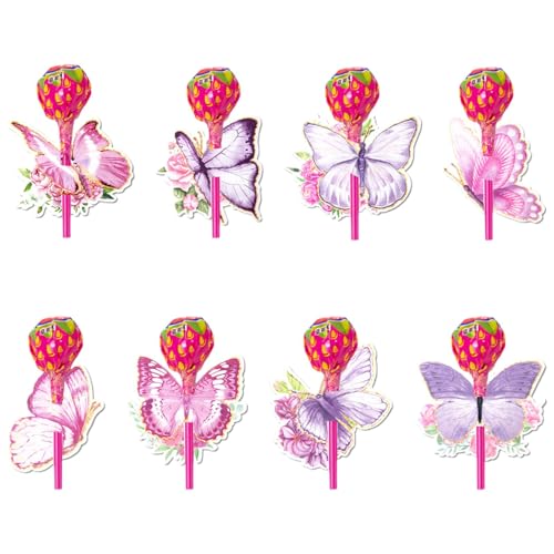 Proypiax Schmetterlings-Lollipop-Anhänger, Schmetterlings-Süßigkeitshalter,Lollipop-Papieranhänger - 8x Schmetterlings-Geschenkkarte, lustiges Kunstzubehör für Geburtstagsfeiern Proypiax Schmetterlings-Lollipop-Anhänger, Schmetterlings-Süßigkeitshalter,Lollipop-Papieranhänger - 8x Schmetterlings-Geschenkkarte, lustiges Kunstzubehör für Geburtstagsfeiern von Proypiax