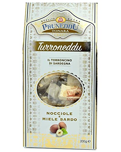 Torroncini mit Haselnüssen und Honig aus Sardinien (hart), 200g, Geschenkverpackung, weißer Nougat, Torrone, Pruneddu Torronificio Artigianale Torroncini mit Haselnüssen und Honig aus Sardinien (hart), 200g, Geschenkverpackung, weißer Nougat, Torrone, Pruneddu Torronificio Artigianale von Pruneddu