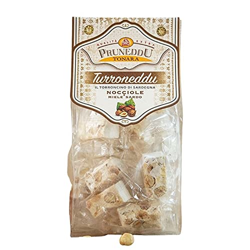 Torroncini mit Haselnüssen und Honig aus Sardinien, 200g, weißer Nougat (hart), Torrone, Pruneddu Torronificio Artigianale von Pruneddu