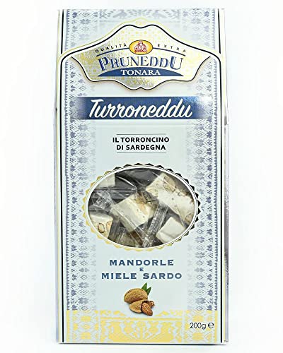 Torroncini mit Mandeln und sardischem Honig (hart) | 200 g Geschenkverpackung | Weißer Nougat aus Italien | Torrone | Pruneddu Torronificio Artigiano Tonara, Sardinien Torroncini mit Mandeln und sardischem Honig (hart) | 200 g Geschenkverpackung | Weißer Nougat aus Italien | Torrone | Pruneddu Torronificio Artigiano Tonara, Sardinien von Pruneddu