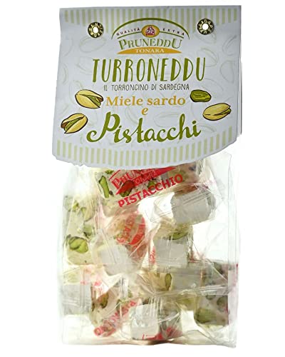 Torroncini mit Pistazien und sardischem Honig | weißer Nougat | Torrone | 150g | Pruneddu Torronificio Artigiano Tonara, Sardinien Torroncini mit Pistazien und sardischem Honig | weißer Nougat | Torrone | 150g | Pruneddu Torronificio Artigiano Tonara, Sardinien von Pruneddu