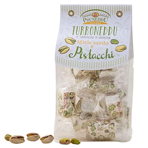 Torroncini mit Pistazien und sardischem Honig | weißer Nougat | Torrone | 150g | Pruneddu Torronificio Artigiano Tonara, Sardinien von Pruneddu