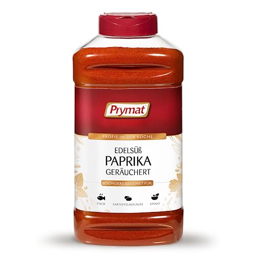 Prymat Gewürze Geräucherte Paprika 720g Edelsüß Gemahlen Paprikapulver Süß Verfeinert Fleisch und Gemüsegerichte, im Streuer von Prymat