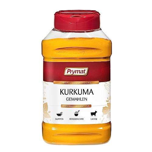 Prymat Kurkuma Pulver 350g, fein gemahlene Kurkumawurzel für Goldene Milch, Marinade für Geflügel und Sauce für Salate mit Hühnchen oder Gemüse, im Streuer Prymat Kurkuma Pulver 350g, fein gemahlene Kurkumawurzel für Goldene Milch, Marinade für Geflügel und Sauce für Salate mit Hühnchen oder Gemüse, im Streuer von Prymat