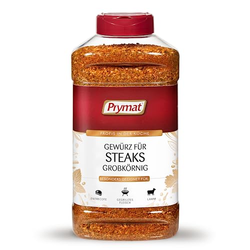 PRYMAT Grobkörniges Steak-Gewürz - Reichhaltige Zusammensetzung mit Kräutern, Getrocknetem Gemüse, Ideal für Grillen und BBQ, Große Verpackung 950g von Prymat