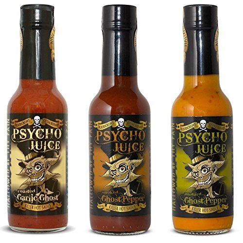 Psycho Juice Geschenk-Set-Geist-Pfeffer-Sammlung Packung mit 3 Hot Sauces: Ghost Kollektion von Psycho Juice
