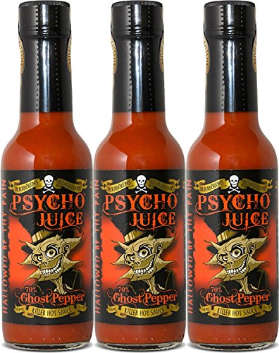 Psycho Juice Hot Chili-Sauce 70% Ghost Pepper (Pack of 3) von Psycho Juice