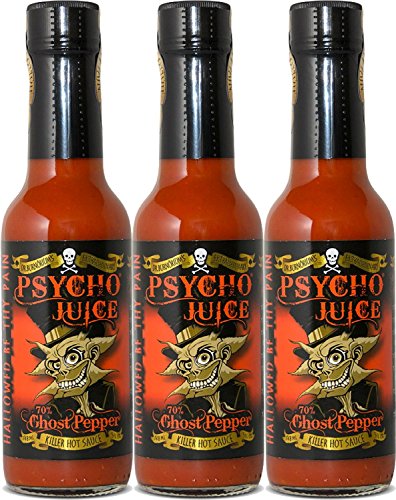 Psycho Juice Hot Chili-Sauce 70% Ghost Pepper (Pack of 3) von Psycho Juice