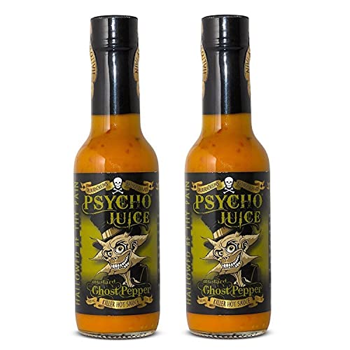 Psycho Juice Mustard Ghost Pepper Chilli Sauce (Pack of 2) von Psycho Juice