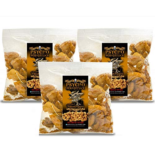 Psycho Juice Psycho Scratchin’s - Curried Ghost Pepper Pork Crackling 3 x 80g von Psycho Juice