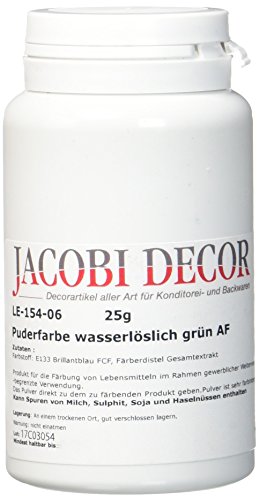 Cake Company Puderfarbe wasserlöslich grün AF (1 x 25 g) | Ideal zum färben von Lebensmitteln von Cake Company