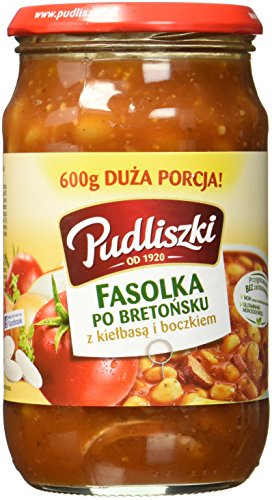 Pudliszki Bohnen mit Speck und Wurst in Tomatensauce, 8er Pack (8 x 600 g) von Pudliszki