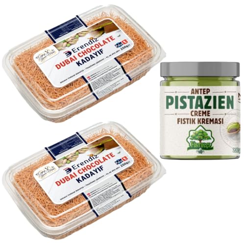 2 X Pufai Erendiz geröstet Kadaifi, Teigstrang, spezielles für Dubai-Schokolade Kadayıf, Engelshaar, in praktischer Verpackung Kadayıf, lange Haltbarkeit 200 Gramm mit Pistazien Creme 200 Gr 2 X Pufai Erendiz geröstet Kadaifi, Teigstrang, spezielles für Dubai-Schokolade Kadayıf, Engelshaar, in praktischer Verpackung Kadayıf, lange Haltbarkeit 200 Gramm mit Pistazien Creme 200 Gr von Pufai