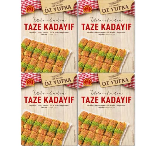 4 PACK X PUFAI Frisch Teigfäden Engelshaar Kataifi Kadayif Shredded Fillo Teig Gebäck Kadaifi Fäden Taze Kadayif für Dubai-Schokolade 400 gr 4 PACK X PUFAI Frisch Teigfäden Engelshaar Kataifi Kadayif Shredded Fillo Teig Gebäck Kadaifi Fäden Taze Kadayif für Dubai-Schokolade 400 gr von Pufai