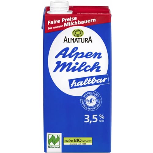 Alnatura Alpenmilch haltbar 3,5% Fett Milch Haltbare 1000 mililiter von Pufai