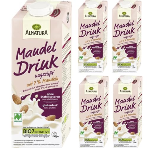 Alnatura Naturland Mandel Drink ungesüßt 1000 milliliter x 5 Stück von Pufai