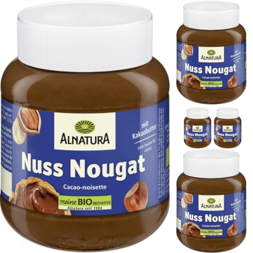 Alnatura Nuss-Nougat Creme Chocolate Spreads Schokoladenaufstriche 400 gramm x 5 STÜCK von Pufai